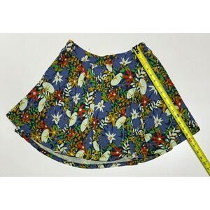 Toad & Co Floral Print Flounce Mini Skirt Women's Medium Blue Green Red Yellow